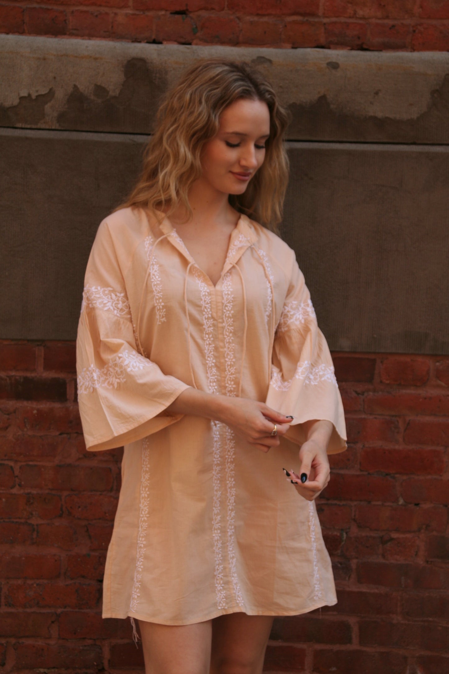 Tie Short Dress Sand - Joshi