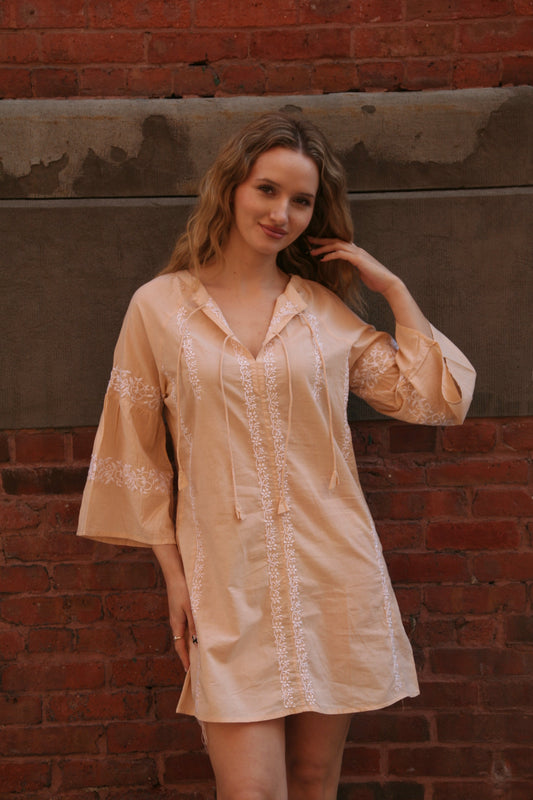 Tie Short Dress Sand - Joshi