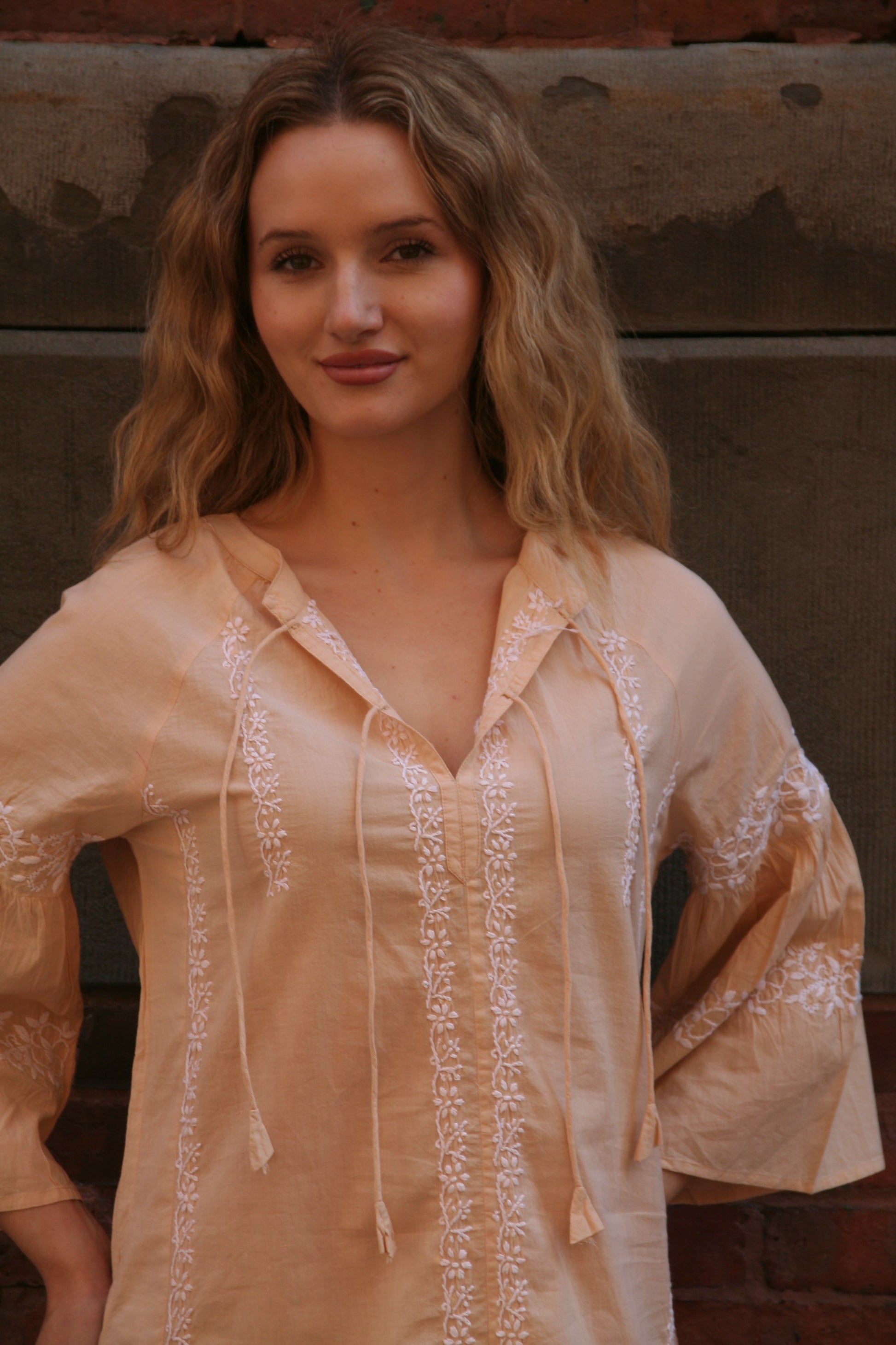 Tie Short Dress Sand - Joshi