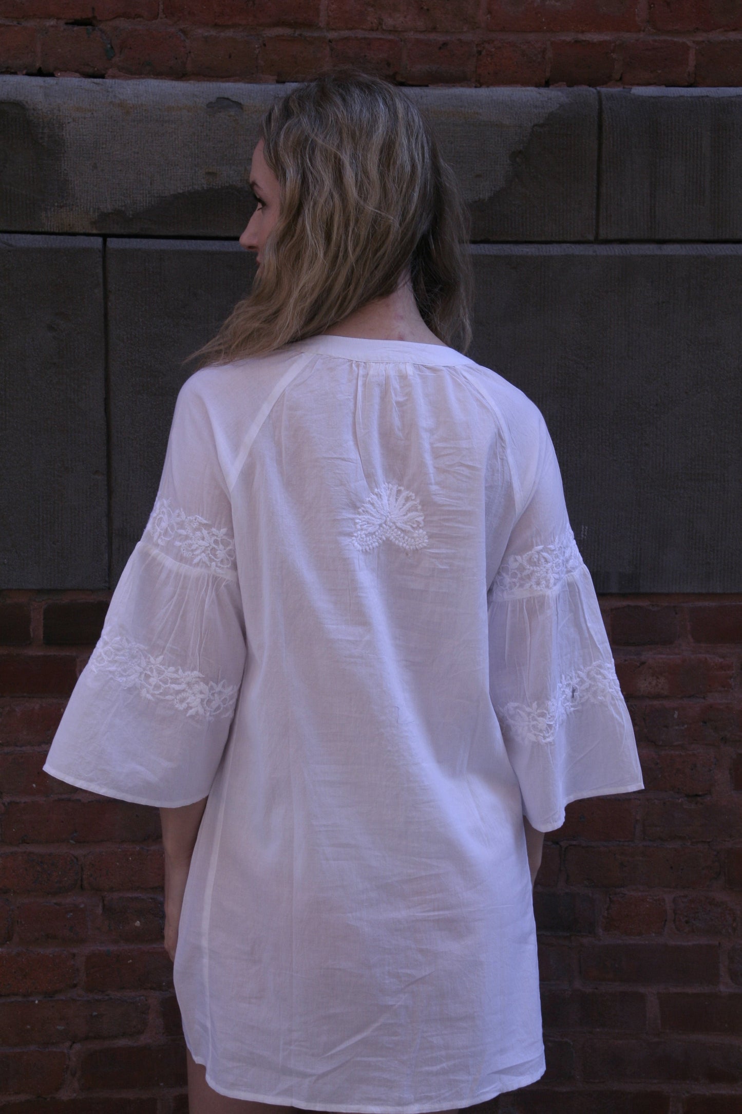 Tie Short Dress White - Joshi